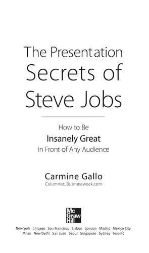 The Presentation Secrets of Steve Jobs book cover